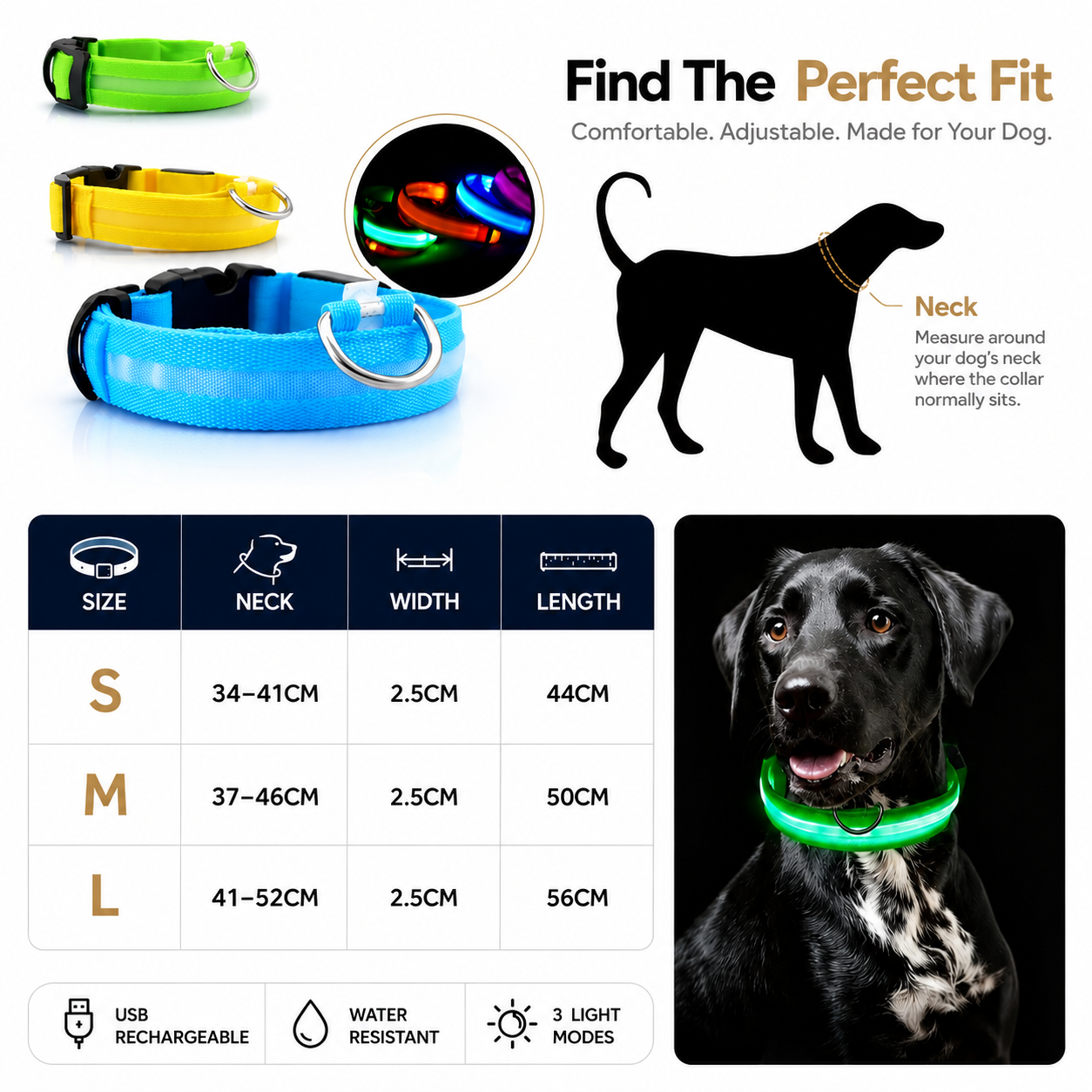 GlowSafe™ LED Safety Collar