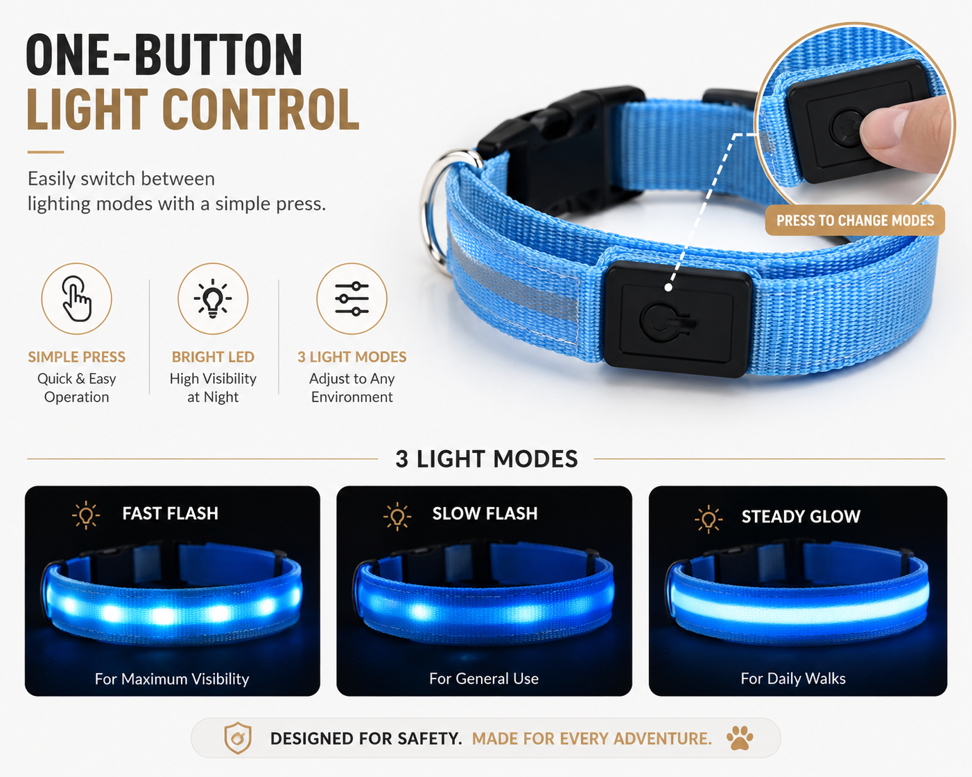 GlowSafe™ LED Safety Collar
